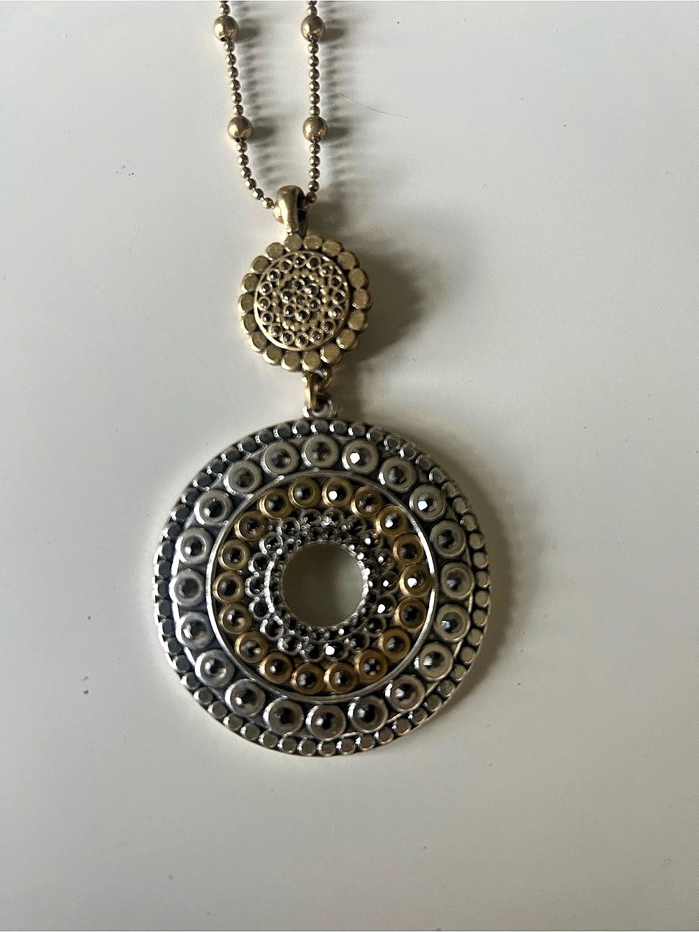 Lucky Brand Statement Pendant Necklace in Gold NWT